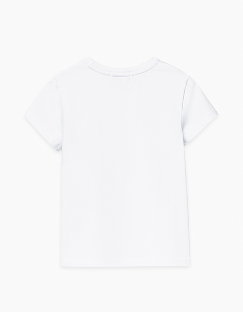 Белая футболка c принтом для девочки Белая футболка c принтом для девочки