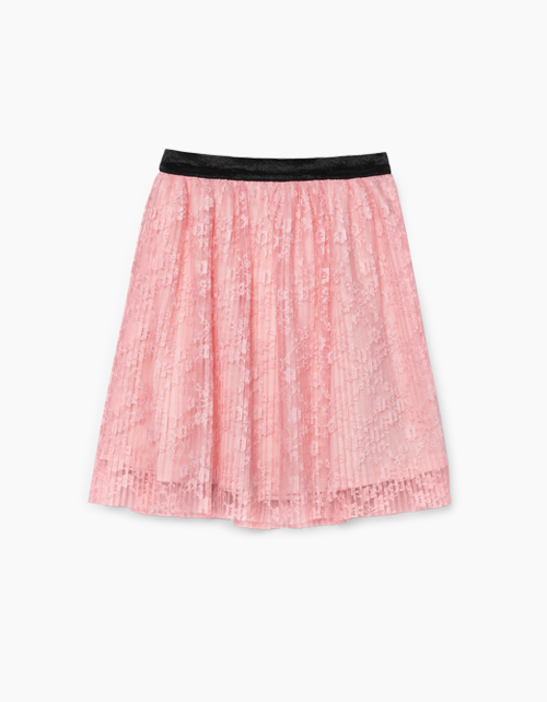 Коралловая юбка А-силуэта