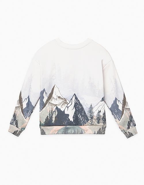 Молочный свитшот с принтом для мальчика