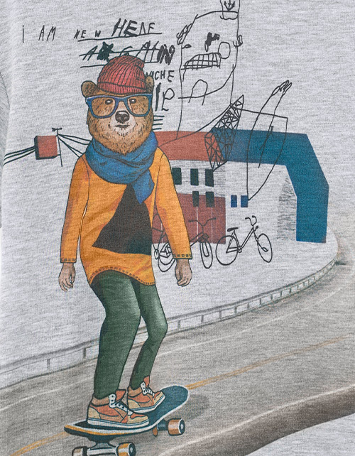 Футболка цвета серый меланж для мальчика