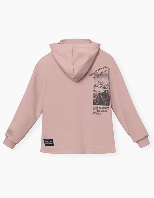 Темно-розовое худи для девочки