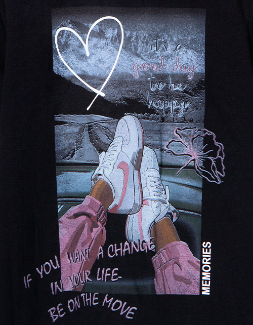 Черная футболка для девочки