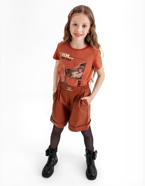 Терракотовая футболка для девочки