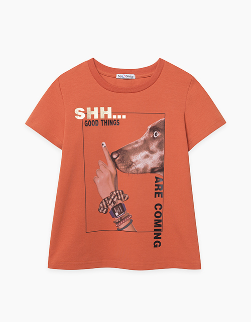 Терракотовая футболка для девочки