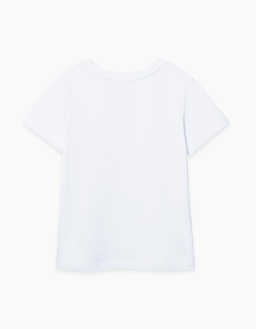 Белая футболка с принтом для девочки