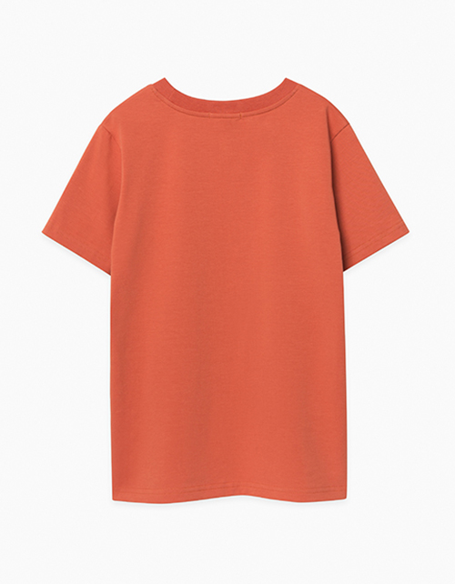 Футболка цвета терракот с принтом для мальчика