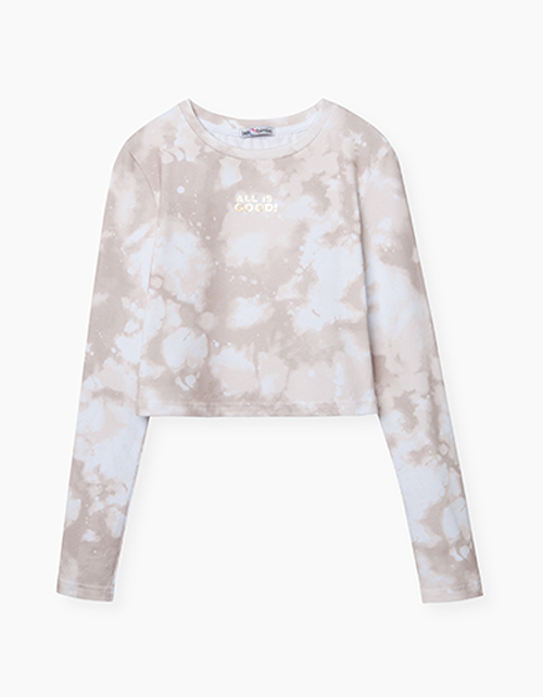 Кроп-топ с принтом tie-dye