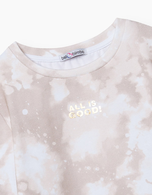 Кроп-топ с принтом tie-dye