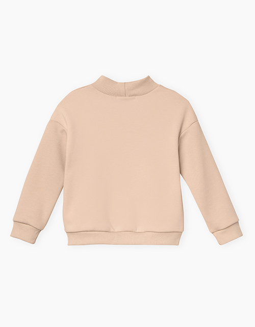Бежевый свитшот с принтом для девочки