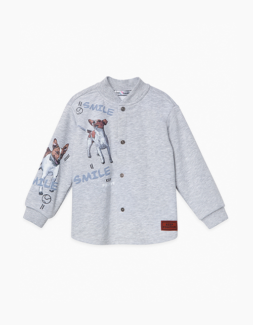 Свободная рубашка цвета серый меланж на книпперах Свободная рубашка цвета серый меланж на книпперах