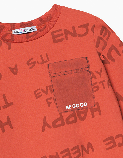 Терракотовый лонгслив для мальчика
