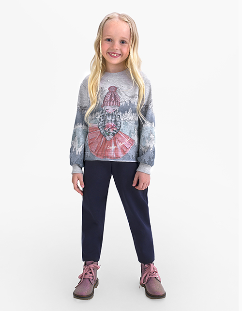 Свитшот с романтическим принтом для девочки