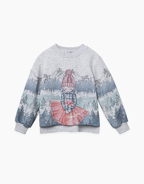 Свитшот с романтическим принтом для девочки