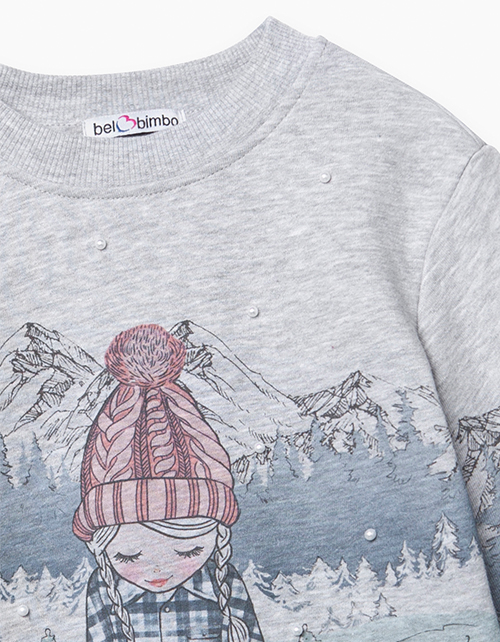 Свитшот с романтическим принтом для девочки