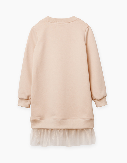 Бежевое платье с длинным рукавом Бежевое платье с длинным рукавом