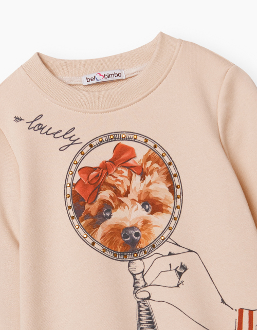 Бежевое платье с длинным рукавом Бежевое платье с длинным рукавом