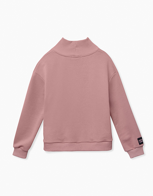 Объемный розовый свитшот с воротником-стойкой Объемный розовый свитшот с воротником-стойкой