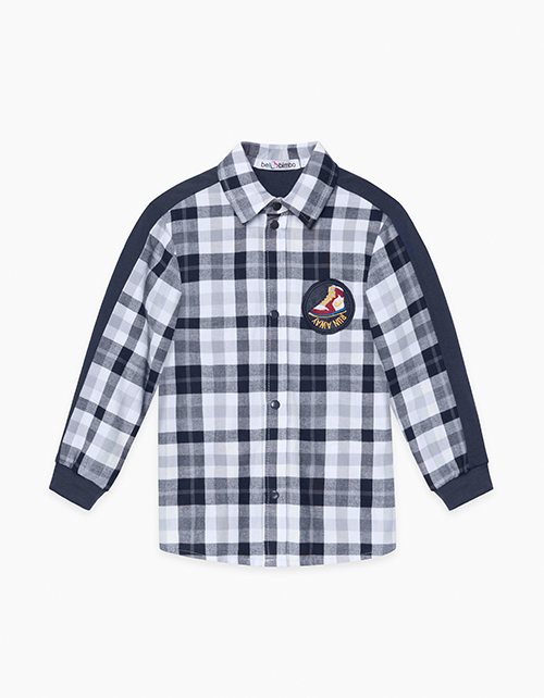 Фланелевая рубашка в клетку для мальчика Фланелевая рубашка в клетку для мальчика