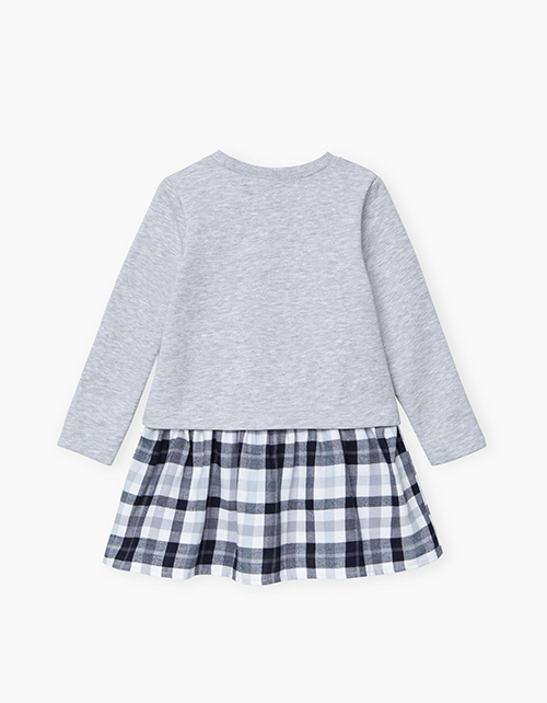 Платье цвета серый меланж с длинным рукавом