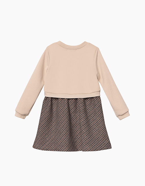 Бежевое платье с длинным рукавом Бежевое платье с длинным рукавом