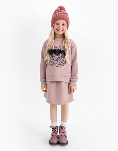Пепельно-розовый свитшот для девочки Пепельно-розовый свитшот для девочки