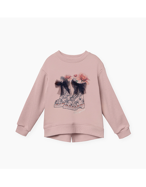 Пепельно-розовый свитшот для девочки Пепельно-розовый свитшот для девочки
