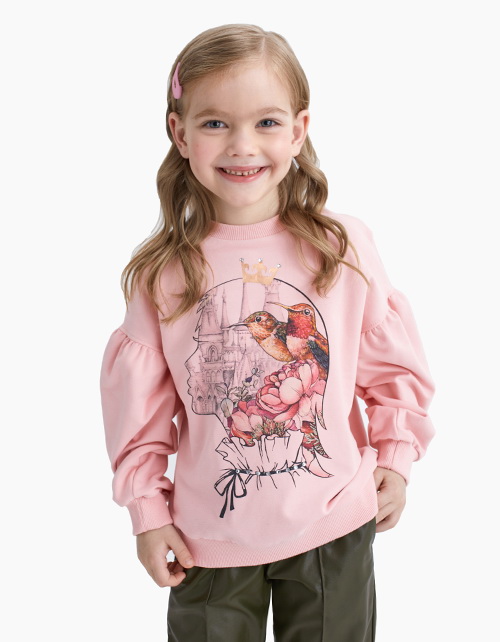 Коралловый свитшот для девочки