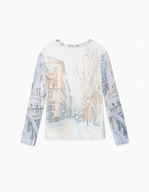Лонгслив с набивным принтом для девочки Лонгслив с набивным принтом для девочки