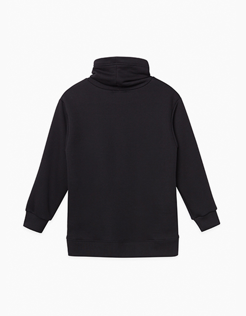 Черный свитшот с высокой горловиной для мальчика