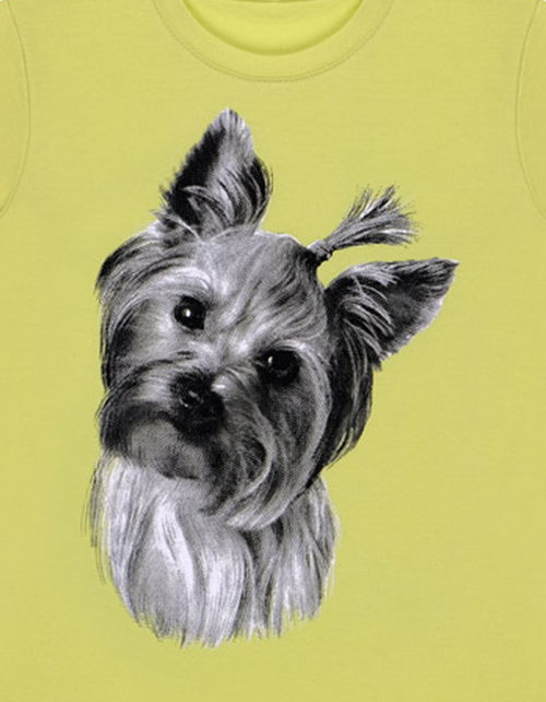 Лаймовая футболка с принтом для девочки