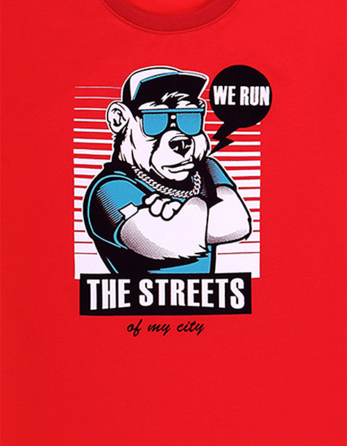 Красная футболка с принтом для мальчика