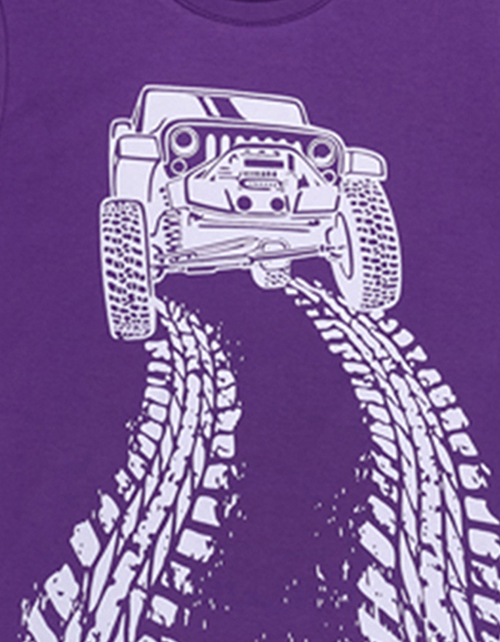 Фиолетовая футболка с принтом для мальчика