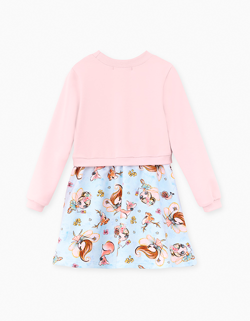 Светло-розовое платье с принтами "Феечки"