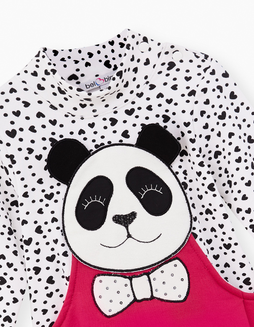 Хлопковое платье с принтами "Сердечками"