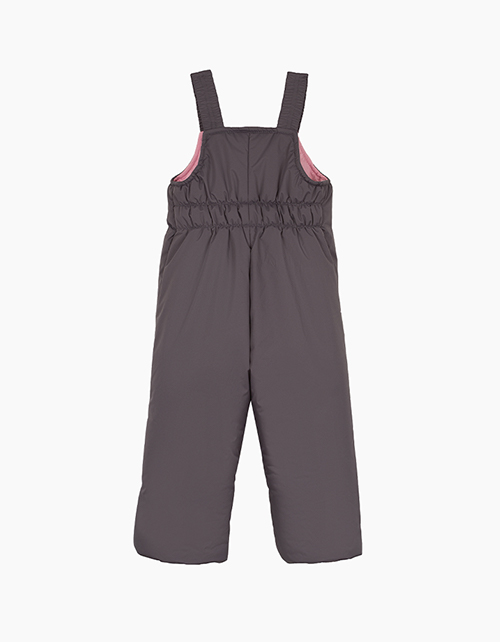 Темно-серый зимний полукомбинезон для девочки