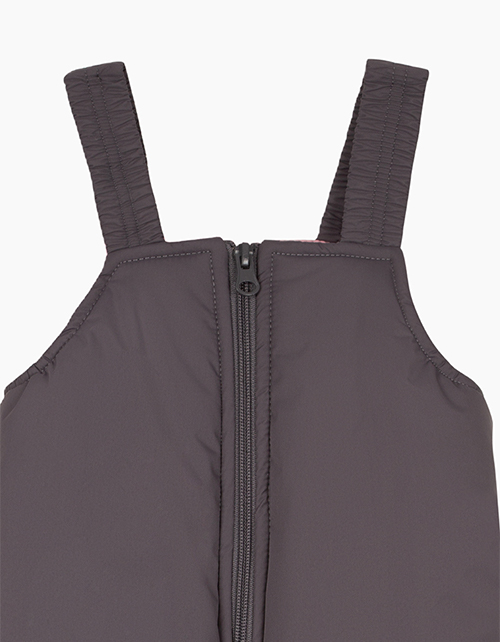 Темно-серый зимний полукомбинезон для девочки