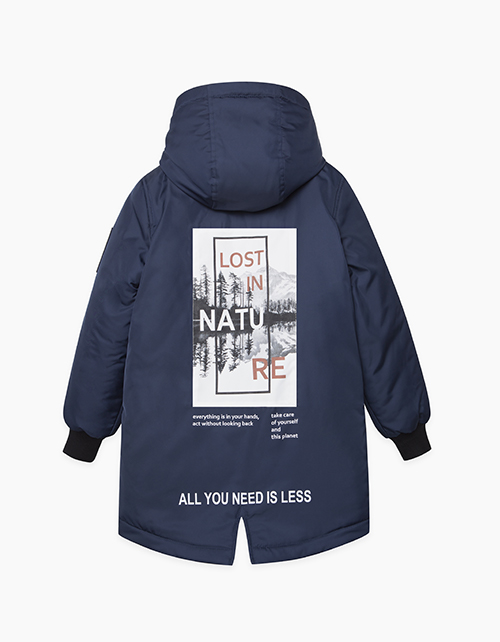 Темно-синяя зимняя куртка для мальчика