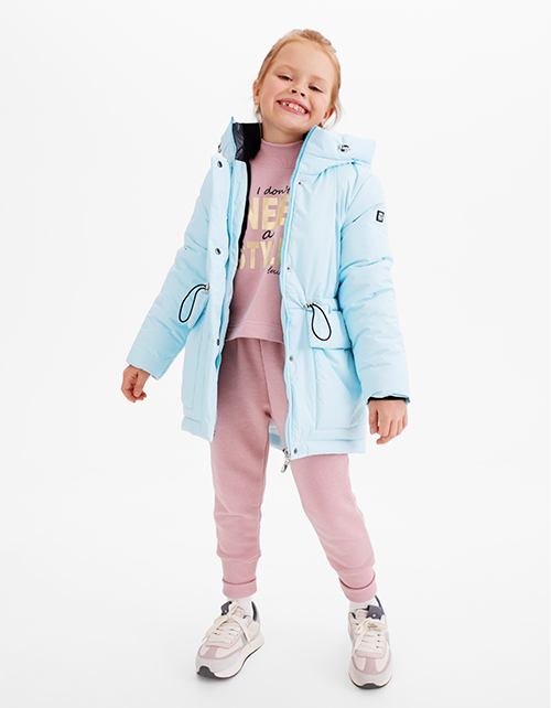 Мятная зимняя куртка для девочки