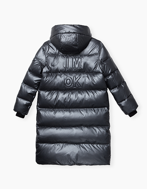 Черное зимнее пальто для девочки