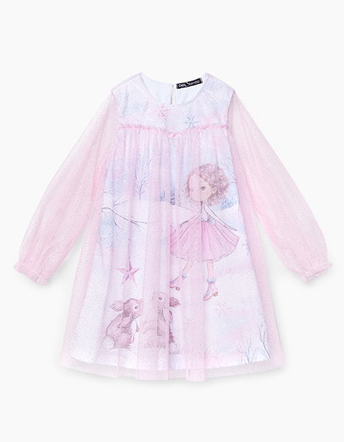 Нарядное светло-розовое платье