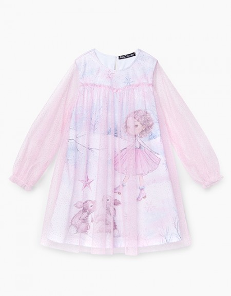 Нарядное светло-розовое платье