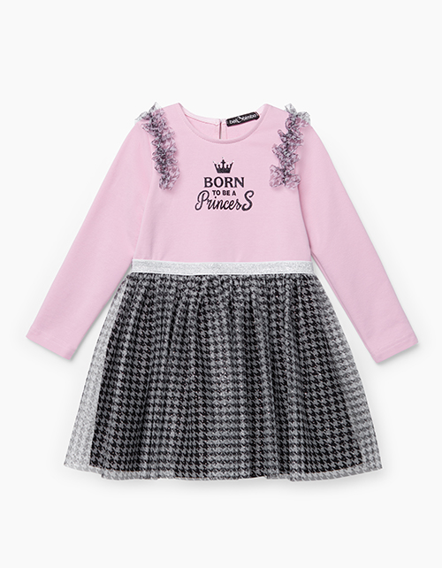 Светло-розовое нарядное платье с длинным рукавом Светло-розовое нарядное платье с длинным рукавом