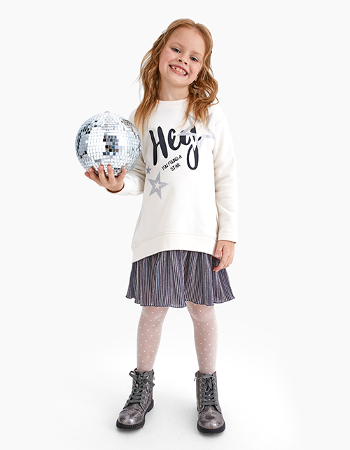 Нарядное молочное платье-свитшот Нарядное молочное платье-свитшот