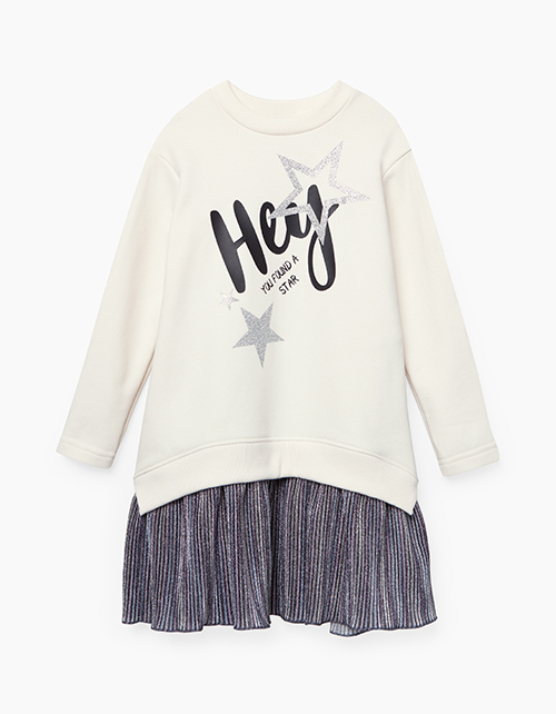 Нарядное молочное платье-свитшот Нарядное молочное платье-свитшот