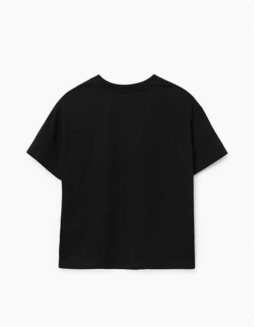 Черная нарядная футболка для девочки