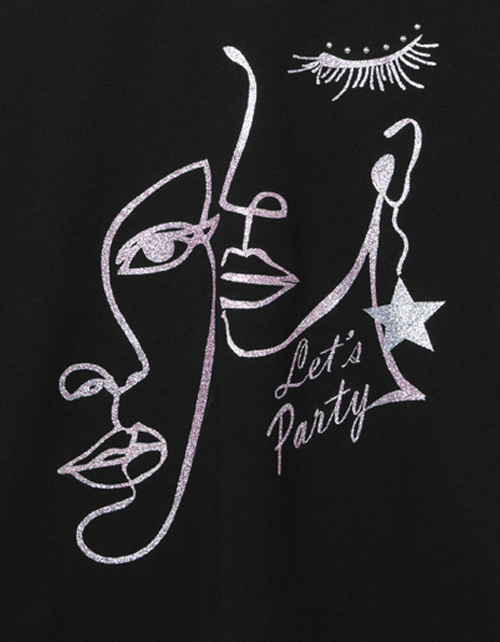 Черная нарядная футболка для девочки