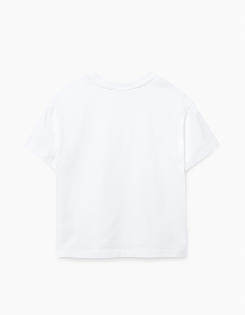 Белая нарядная футболка для девочки