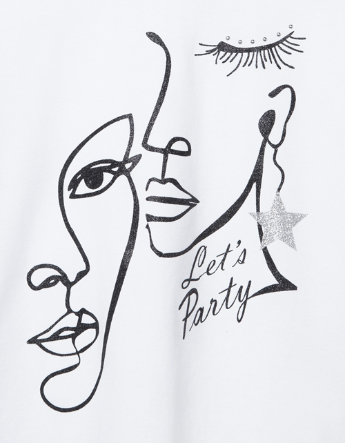 Белая нарядная футболка для девочки