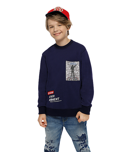 Темно-синий джемпер для мальчика Темно-синий джемпер для мальчика