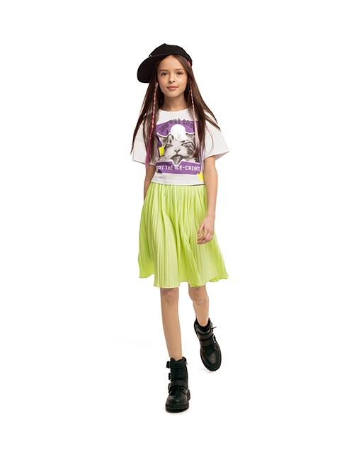 Плиссированная лимонная юбка